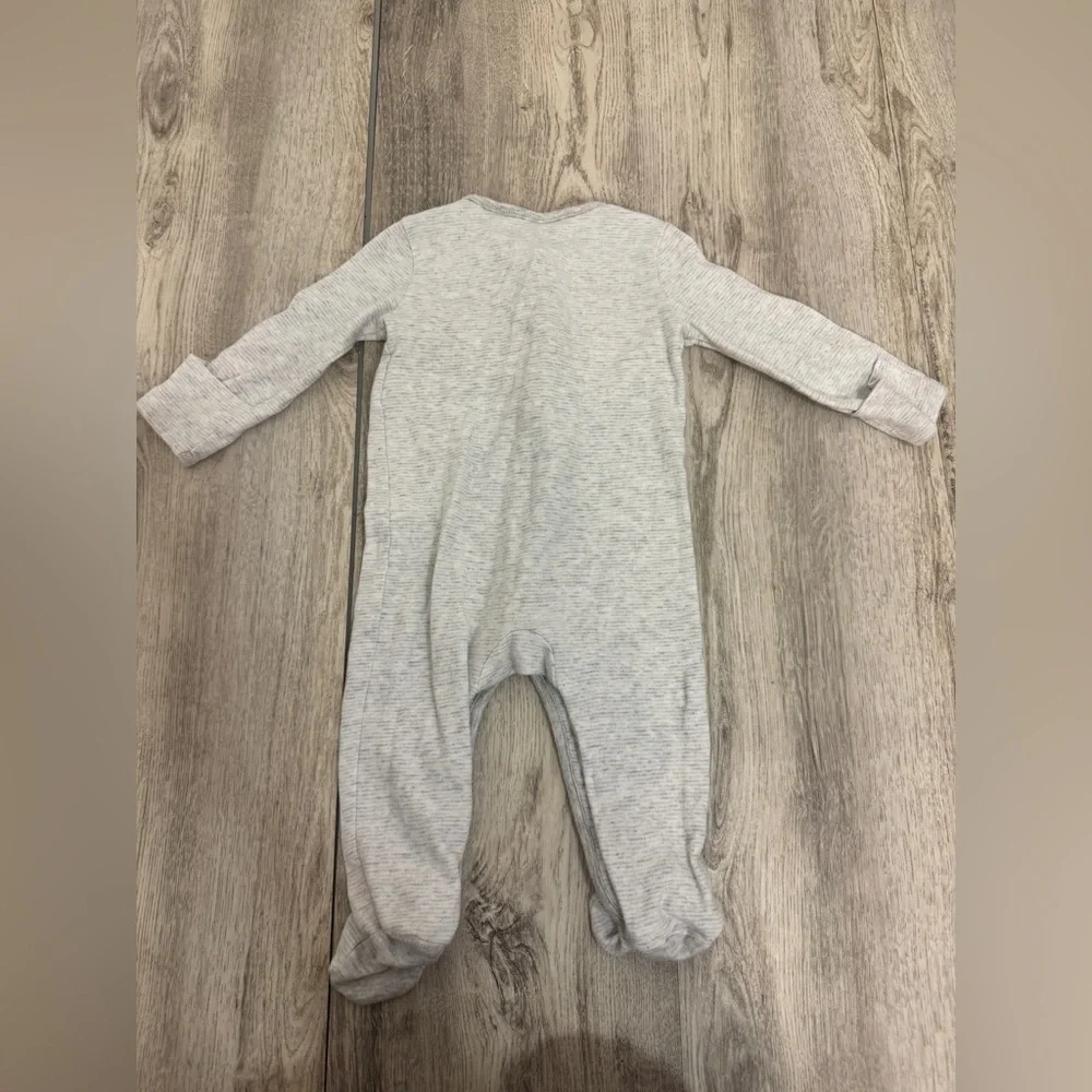 Ralph Lauren Gray and White Footies One Piece